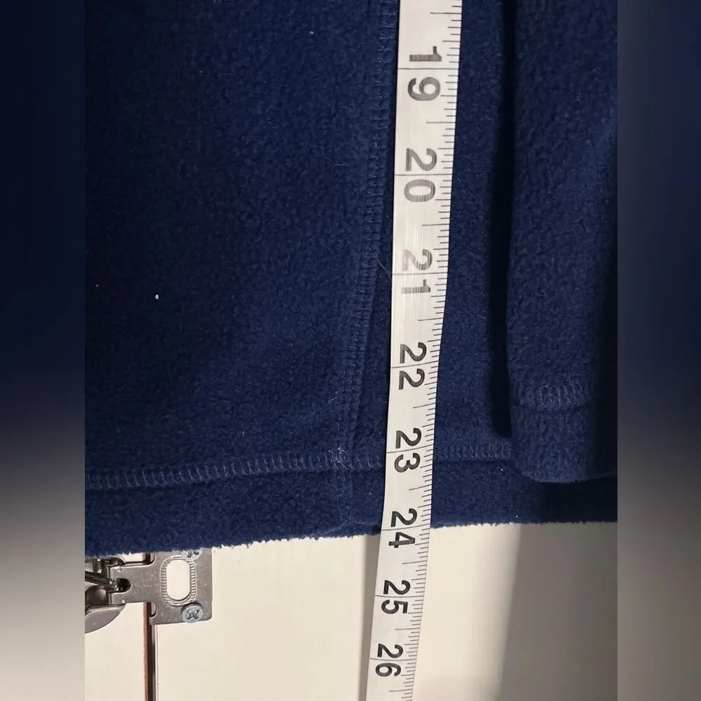 L.L. Bean Fleece Full Zip Jacket Mock Neck Sz L (14/16) Navy
